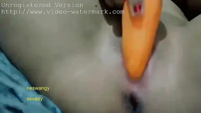 شرموطة هايجة اوي بتلعب في كسها بجزرة سكس نودز مصري